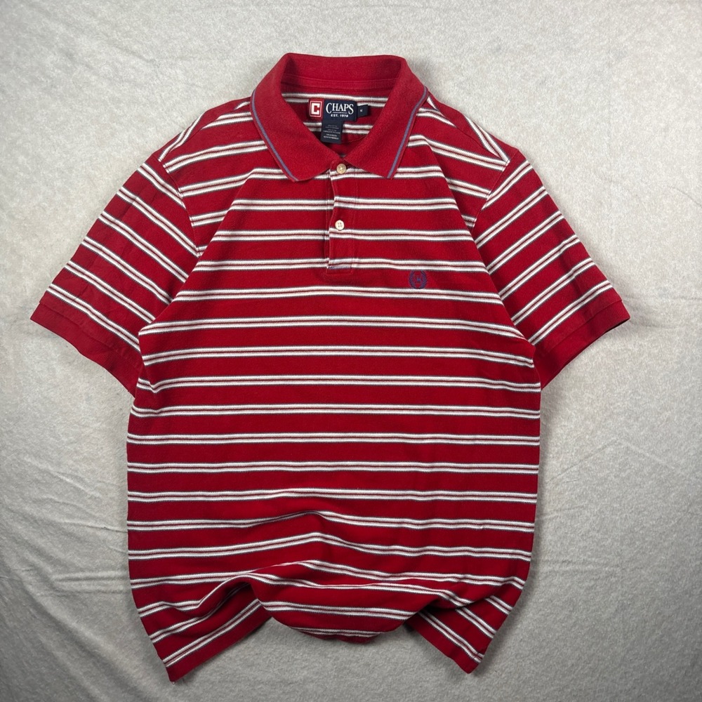 Red Chaps Striped Polo Shirt – Size M